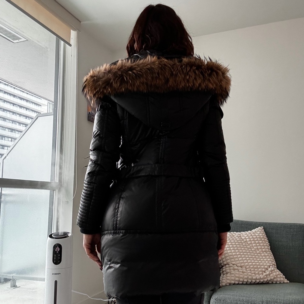 RUDSAK Black Puffer Coat with Fur Trim - Picture 4 of 5